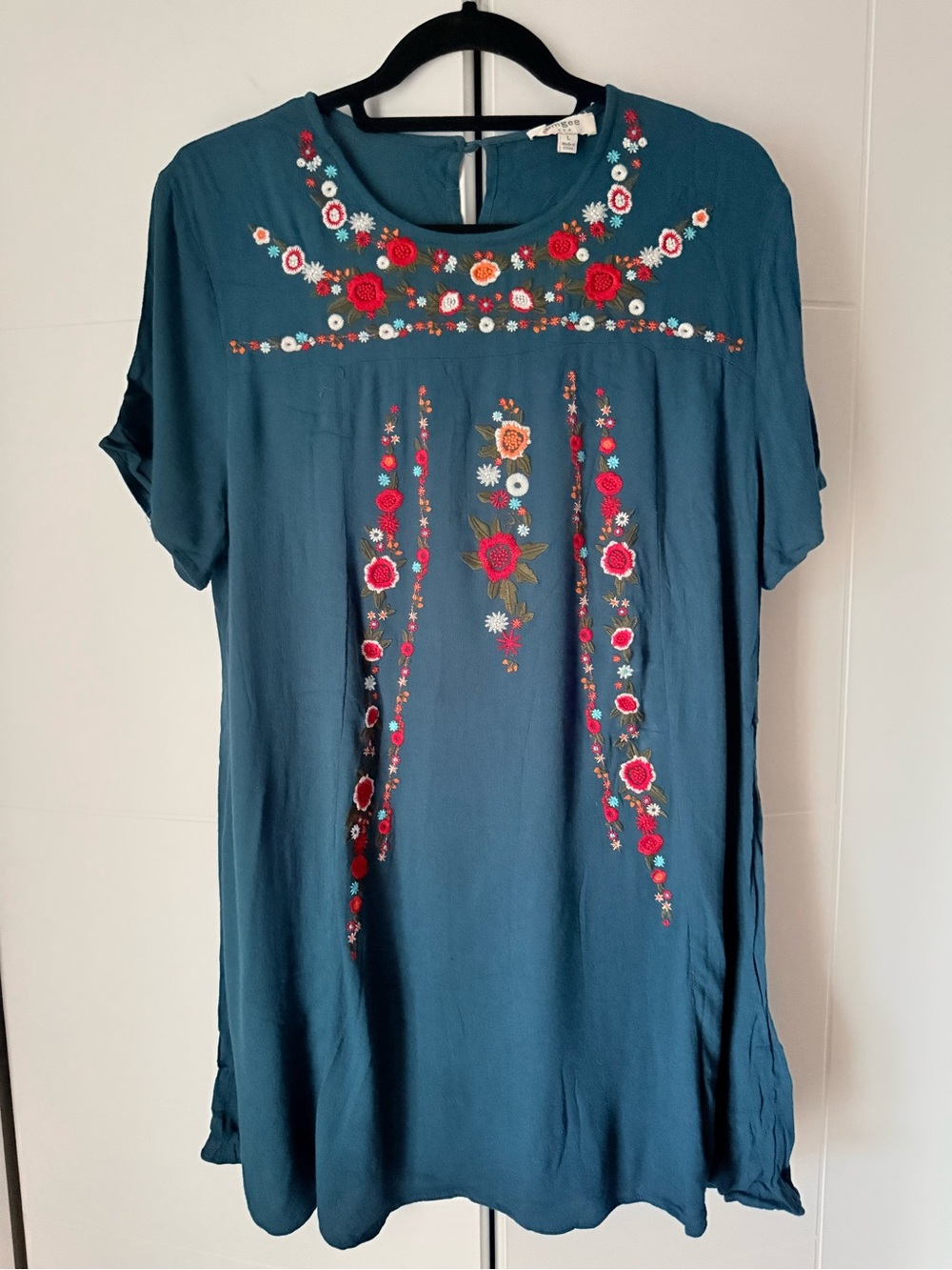 Umgee Embroidered Flowy Mini Dress